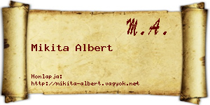 Mikita Albert névjegykártya